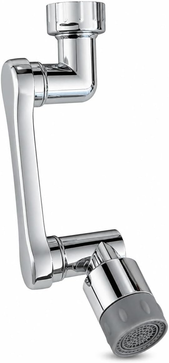 1080° Dönebilen Musluk Ucu, Hareketli Musluk Başlığı, Lavabo ve Banyo Muslukları İçin Krom Görünümlü Su Yönlendirici